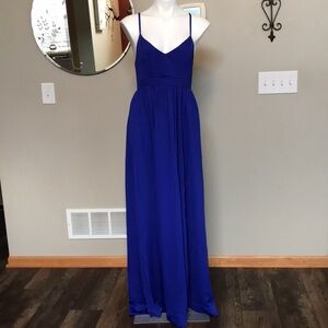 🐬J.Crew Drapey Spaghetti Strap Blue Maxi Dress